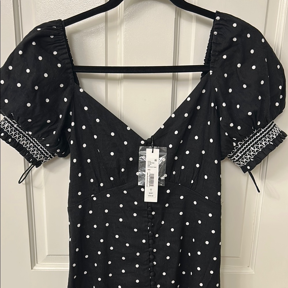 Alice n Olivia NWT Black designer Polka Dot Dress